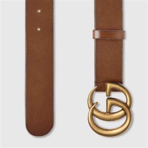 gucci 409416|Leather belt with Double G buckle .